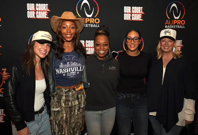 Erin and Emma with AU Basketball